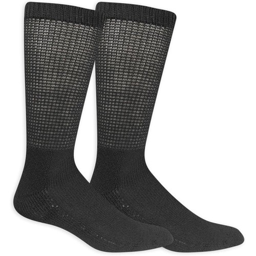 Dr. Scholl's Men's Advanced Relief Gripper Socks, 2 Pair, Black, Men's 7-12