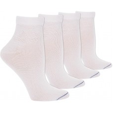 Dr. Scholl's Women's Diabetes & Circulatory Ankle Socks, 4 Pair, White, Women's Size 4-10