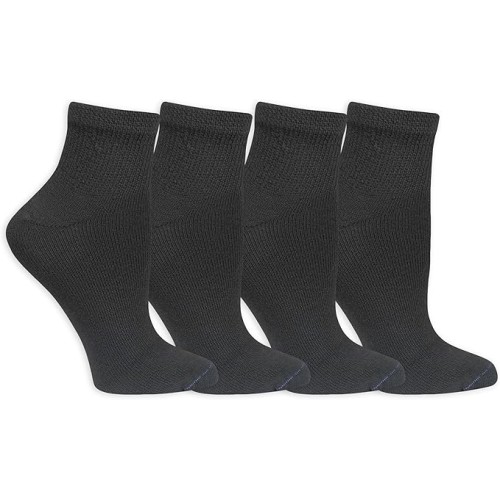 Dr. Scholl's Women's Diabetes & Circulatory Ankle Socks, 4 Pair, Black, Women's Size 4-10