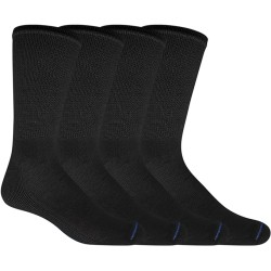 Dr. Scholl's Men's Diabetes & Circulatory Crew Socks, 4 Pair, Black, Men's Shoe Size 6-12.5