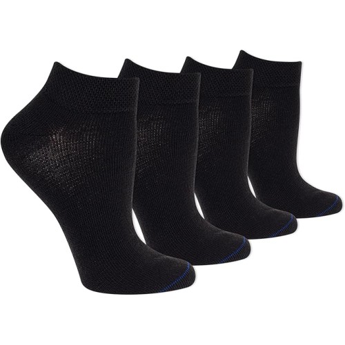 Dr. Scholl's Women's Diabetes & Circulatory Low Cut Socks, 4 Pair, Black, Women's Size 4-10