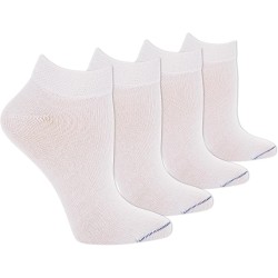 Dr. Scholl's Women's Diabetes & Circulatory Low Cut Socks, 4 Pair, White, Women's Size 4-10