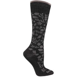 Dr. Scholl's Women's Knee High Graduated Compression - Lace Floral Pattern Socks, 1 Pair, Black/Pink, Women's Size 4-10