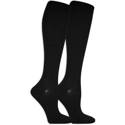 Dr. Scholl's Women's American Lifestyle Collection Floral Knee High Compression Socks, 2 Pair, Black, Women's Size 4-10