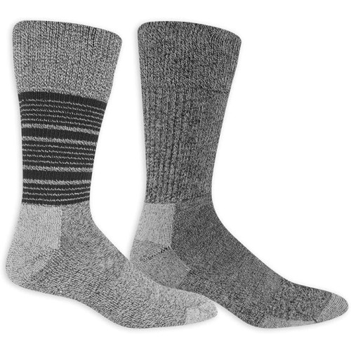 Dr. Scholl's Men's Crew Advanced Relief Crew Socks, 2 Pair, charcoal assorted, Men's Shoe Size 6-12.5