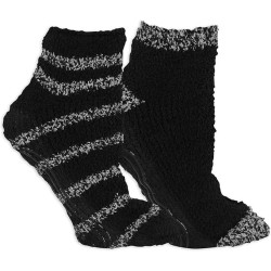 Dr. Scholl's Women's Low Cut Soothing Spa Gripper Socks, 2 Pair, Black/Grey, Women's Size 4-10