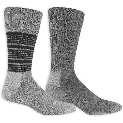 Dr. Scholl's Men's American Lifestyle Collection BlisterGuard Crew Socks, 2 Pair, Black/Grey, Men's Shoe Size 6-12.5