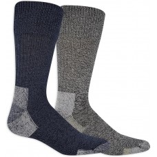 Dr. Scholl's Men's American Lifestyle Collection BlisterGuard Crew Socks, 2 Pair, Navy Assorted, Mens Shoe Size 6.5-12