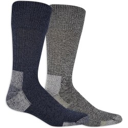 Dr. Scholl's Men's American Lifestyle Collection BlisterGuard Crew Socks, 2 Pair, Navy Assorted, Mens Shoe Size 6.5-12