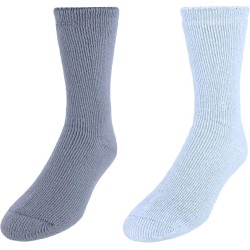 Dr. Scholl's Men's Ultimate Cozy Gripper Crew Socks, 2 Pair, Grey, 