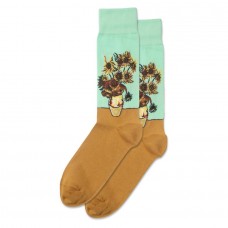 Hotsox Men's Sunflowers Socks 1 Pair, Spearmint, Men's 8.5-12 Shoe