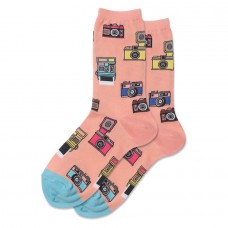 Hotsox Women's Vintage Cameras Socks 1 Pair, Blush, Women's 4-10 Shoe