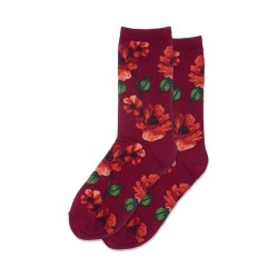 Hotsox Women's Autumn Floral Socks 1 Pair, Burgandy, Women's 4-10 Shoe Hotsox Women's Autumn Floral Socks 1 Pair, Burgandy, Women's 4-10 Shoe