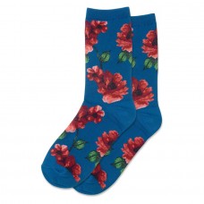 Hotsox Women's Autumn Floral Socks 1 Pair, Teal, Women's 4-10 Shoe