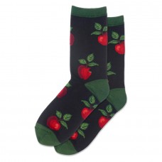 Hotsox Women's Apples Socks 1 Pair, Black, Women's 4-10 Shoe