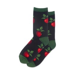 Hotsox Women's Apples Socks 1 Pair, Black, Women's 4-10 Shoe Hotsox Women's Apples Socks 1 Pair, Black, Women's 4-10 Shoe