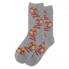 Hotsox Women's Pancakes And Bacon Socks 1 Pair, Grey Heather, Women's 4-10 Shoe