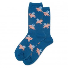 Hotsox Women's Flying Pig Socks 1 Pair, Teal, Women's 4-10 Shoe