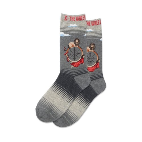 Hotsox Women's The Wheel Tarot Socks 1 Pair, Grey Heather, Women's 4-10 Shoe