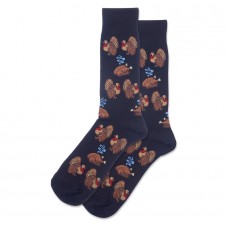 Hotsox Men's Turkey Day Socks 1 Pair, Black, Men's 8.5-12 Shoe