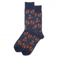 Hotsox Men's Turkey Day Socks 1 Pair, Denim Heather, Men's 8.5-12 Shoe