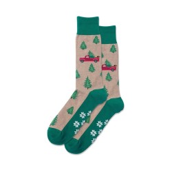 Hotsox Men's Holiday Trucks Non Skid Socks 1 Pair, Hemp Heather, Men's 8.5-12 Shoe Hotsox Men's Holiday Trucks Non Skid Socks 1 Pair, Hemp Heather, Men's 8.5-12 Shoe
