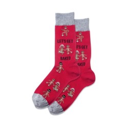 Hotsox Men's Lets Get Baked Socks 1 Pair, Red, Men's 8.5-12 Shoe Hotsox Men's Lets Get Baked Socks 1 Pair, Red, Men's 8.5-12 Shoe