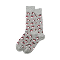 Hotsox Men's Holiday Dog Socks 1 Pair, Grey Heather, Men's 8.5-12 Shoe Hotsox Men's Holiday Dog Socks 1 Pair, Grey Heather, Men's 8.5-12 Shoe