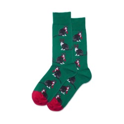 Hotsox Men's Reindeer Cat Socks 1 Pair, Green, Men's 8.5-12 Shoe Hotsox Men's Reindeer Cat Socks 1 Pair, Green, Men's 8.5-12 Shoe
