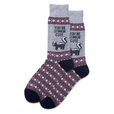 Hotsox Men's Youre Stinkin Cute Socks 1 Pair, Grey Heather, Men's 8.5-12 Shoe