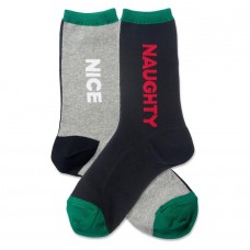 Hotsox Women's Naughty And Nice Socks 1 Pair, Black, Women's 4-10 Shoe