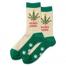 Hotsox Women's Merry Juana Non Skid Socks 1 Pair, Natural Melange, Women's 4-10 Shoe