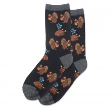 Hotsox Women's Turkey Day Socks 1 Pair, Black, Women's 4-10 Shoe