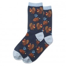 Hotsox Women's Turkey Day Socks 1 Pair, Denim Heather, Women's 4-10 Shoe