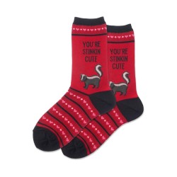Hotsox Women's Youre Stinkin Cute Socks 1 Pair, Red, Women's 4-10 Shoe Hotsox Women's Youre Stinkin Cute Socks 1 Pair, Red, Women's 4-10 Shoe