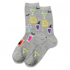 Hotsox Women's Here For The Boos Socks 1 Pair, Grey Heather, Women's 4-10 Shoe