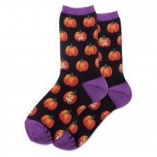 Hotsox Women's Glow In The Dark Pumpkins Socks 1 Pair, Black, Women's 4-10 Shoe