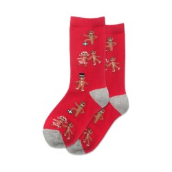 Hotsox Kid's Gingerbread Cookies Socks 1 Pair, Red, Small/Medium