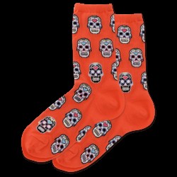 Hotsox Men's Sugar Skulls Socks 1 Pair, Bright Orange, Men's 8.5-12 Shoe Hotsox Men's Sugar Skulls Socks 1 Pair, Bright Orange, Men's 8.5-12 Shoe