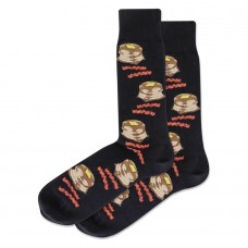 Hotsox Men's Pancakes And Bacon Socks 1 Pair, Black, Men's 8.5-12 Shoe