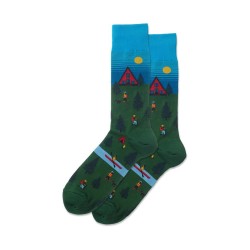 Hotsox Men's Cabin Scene Socks 1 Pair, Turquoise, Men's 8.5-12 Shoe Hotsox Men's Cabin Scene Socks 1 Pair, Turquoise, Men's 8.5-12 Shoe