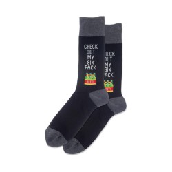 Hotsox Men's Check Out My Six Pack Socks 1 Pair, Black, Men's 8.5-12 Shoe Hotsox Men's Check Out My Six Pack Socks 1 Pair, Black, Men's 8.5-12 Shoe