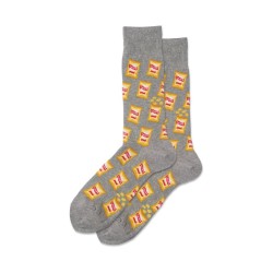 Hotsox Men's Potato Chips Socks 1 Pair, Grey Heather, Men's 8.5-12 Shoe