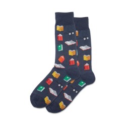 Hotsox Men's Books Socks 1 Pair, Denim Heather, Men's 8.5-12 Shoe Hotsox Men's Books Socks 1 Pair, Denim Heather, Men's 8.5-12 Shoe