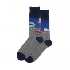 Hotsox Men's Diner Scene Socks 1 Pair, Royal, Men's 8.5-12 Shoe