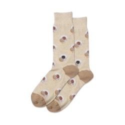 Hotsox Men's Coffee Cups Socks 1 Pair, Natural Melange, Men's 8.5-12 Shoe Hotsox Men's Coffee Cups Socks 1 Pair, Natural Melange, Men's 8.5-12 Shoe