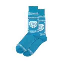 Hotsox Men's Have A Nice Day Socks 1 Pair, Turquoise, Men's 8.5-12 Shoe Hotsox Men's Have A Nice Day Socks 1 Pair, Turquoise, Men's 8.5-12 Shoe