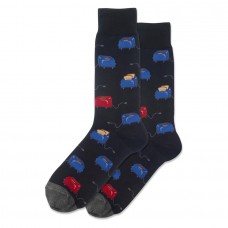 Hotsox Men's Toasters Socks 1 Pair, Black, Men's 8.5-12 Shoe