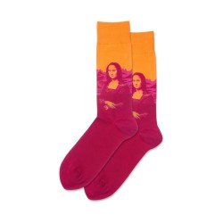 Hotsox Men's Mona Lisa Pop Socks 1 Pair, Bright Orange, Men's 8.5-12 Shoe Hotsox Men's Mona Lisa Pop Socks 1 Pair, Bright Orange, Men's 8.5-12 Shoe