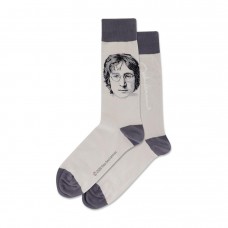 Hotsox Men's John Lennon Portrait Socks 1 Pair, Grey, Men's 8.5-12 Shoe